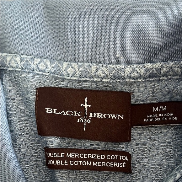 Black Brown 1826 Blue Polo Shirt with Classic Collar - Picture 2 of 6